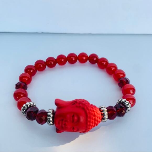 NEW Cinnabar Carnelian Buddha Bracelet - Picture 5 of 9